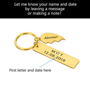 Personalized Split Heart Keychains - Best Christmas Gifts For Couples