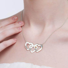 Load image into Gallery viewer, Personalized Triple Heart Necklace With Birthstones