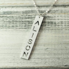 Load image into Gallery viewer, Personalized Vertical Bar Necklace With Your Name