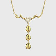 Load image into Gallery viewer, Personalized grandma necklace in gold plated with engraved grandkids' names on cascading teardrop charms