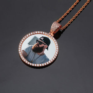 14k Gold Photo Pendant Memorial Necklaces For Men