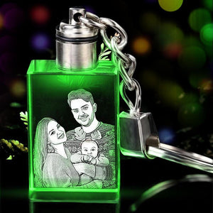 photo Laser Engraved Crystal Glass keychain