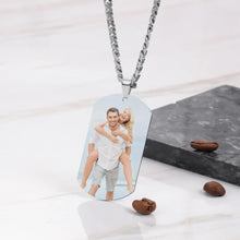Load image into Gallery viewer, Photo Necklace Custom Father &amp; Son Photo Dog Tag Memorial Necklace