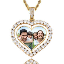 Load image into Gallery viewer, Photo Rotating Heart Pendant Necklace - Best Couples Gifts