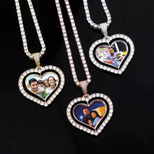 Load image into Gallery viewer, Photo Rotating Heart Pendant Necklace - Christmas Gifts For Couples