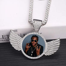 Load image into Gallery viewer, Photo With Wings Pendant Necklace - Custom Chain With Picture Inside
