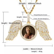 Load image into Gallery viewer, Custom Made Picture Pendant  Medallions Necklace With Angel Wing