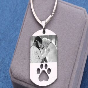 Stainless Steel Personalized Dog Tag Photo Keychain