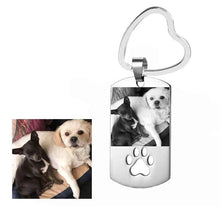 Load image into Gallery viewer, Stainless Steel Personalized Dog Tag Photo Keychain