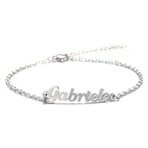 Sterling Silver Adjustable Custom Name Bangle Bracelets