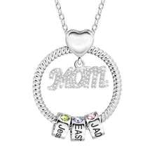 Load image into Gallery viewer, Sterling silver personalized family necklace worn on model