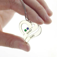 Load image into Gallery viewer, Two Hearts Forever One Necklace with Birthstones