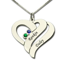 Load image into Gallery viewer, Two Hearts Forever One Necklace with Birthstones