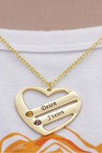 Load image into Gallery viewer, Personalized Heart Necklace with Birthstones
