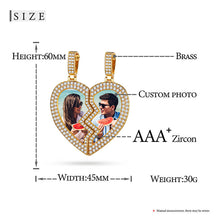 Load image into Gallery viewer, Broken Heart Memorial Necklace With Picture Details