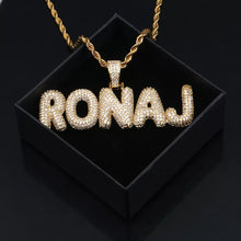 Load image into Gallery viewer, Bubble Letter Name Necklace For Men With Rope Chain