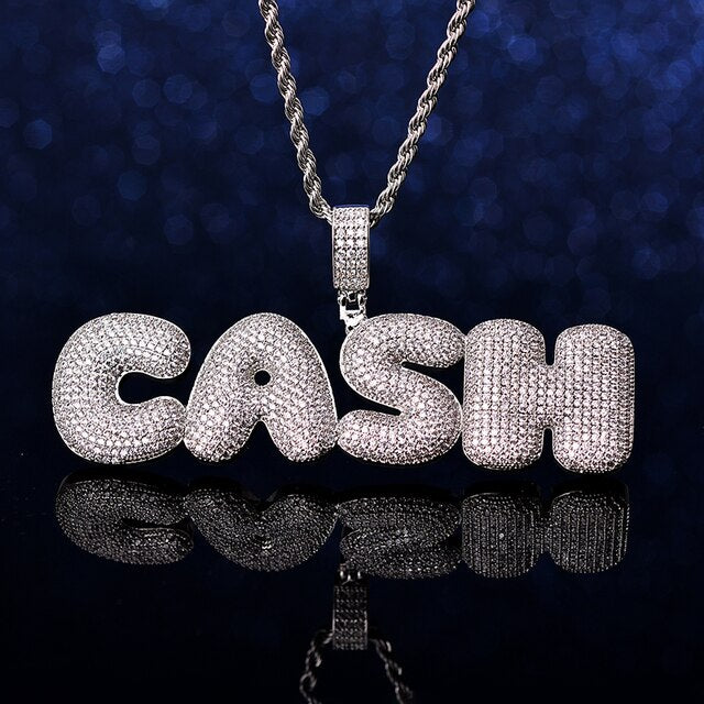 Bubble Letter Name Necklace For Men