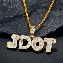 Load image into Gallery viewer, Custom Baguette Letters Name Necklace For Men gold color