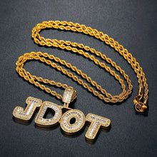 Load image into Gallery viewer, Custom Baguette Letters Name Necklace For Men rope chain