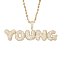 Load image into Gallery viewer, Custom Bubble Letter Name Necklace For Men
