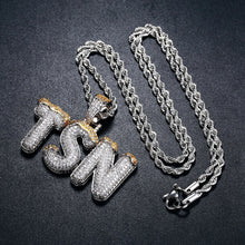 Load image into Gallery viewer, Double Color Bubble Letter Chain Name Necklace