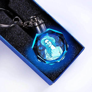 Custom Light Up Glass Keychain