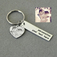Load image into Gallery viewer, Personalized Photo Keychain With Personalized Text