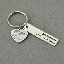 Load image into Gallery viewer, Personalized Photo Keychain With Personalized Text