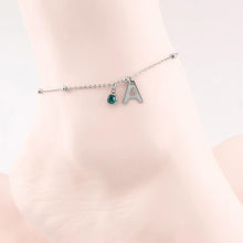 Load image into Gallery viewer, Personalized  Anklet Bracelet Initial Name Alphabet with Brishtone