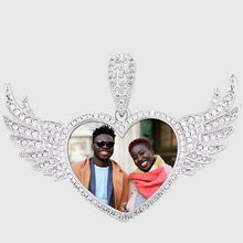 Load image into Gallery viewer, Silver Color Memorial Necklace With Picture And Wings