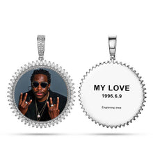 Load image into Gallery viewer, Silver Color Mens Chain With Picture Inside Pendant Necklace