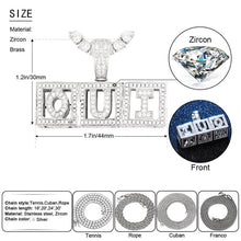 Load image into Gallery viewer, Square Hollow Letters Custom Men&#39;s Rock Necklace tennis chain